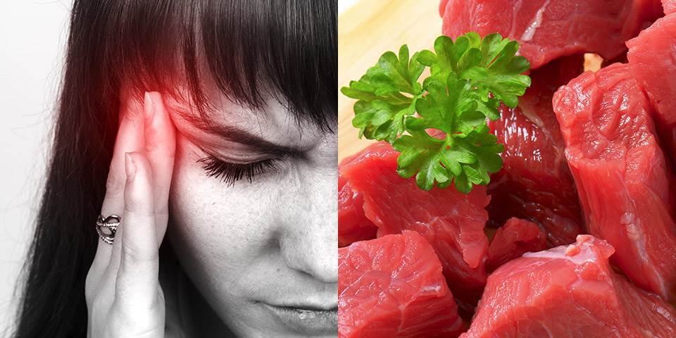 片頭痛は肉を食べて防ごう！